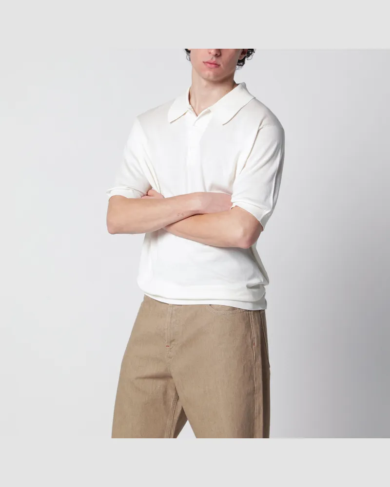 John Smedley Isis Baumwollpolo in Weiß White
