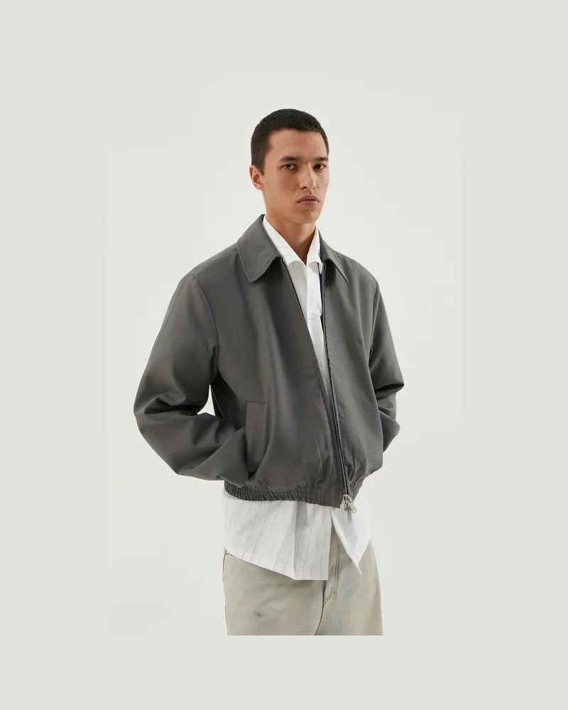 1989 STUDIO Leichte dunkelgraue Zip-Jacke Grau