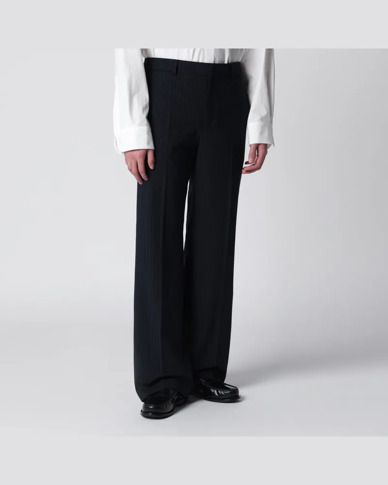 Séfr Nadelstreifenhose aus Wollmischung Black