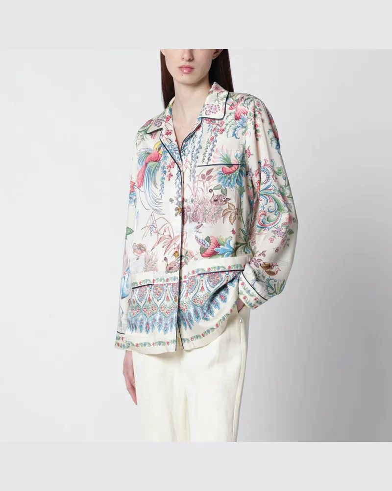 Etro Hemd mit floralem Print aus fließendem Twill Multicolor