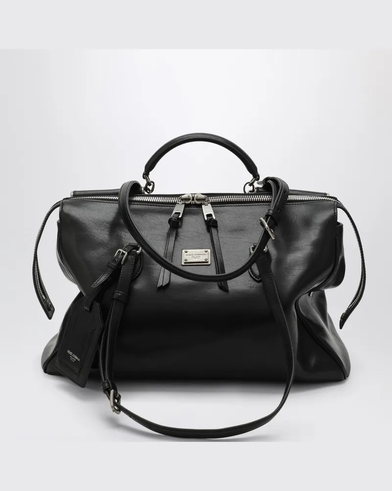 Dolce & Gabbana Schwarze Lederhandtasche Schwarz