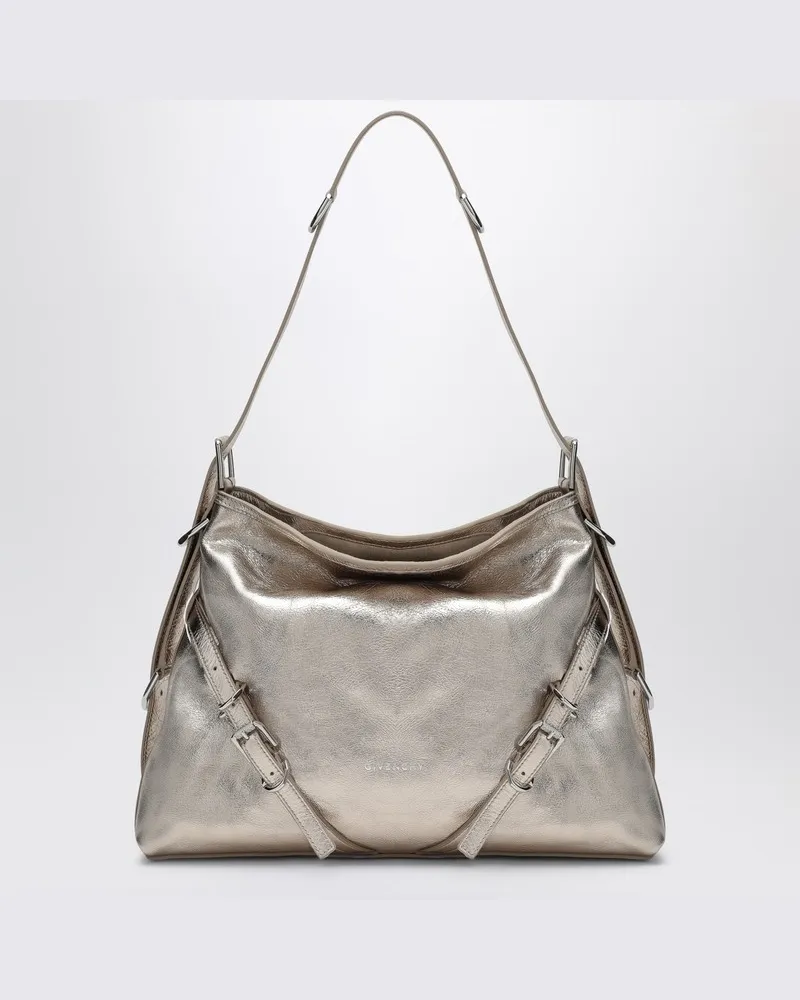 Givenchy Mittelgroße Tasche Voyou aus Metallic-Leder Metallisch