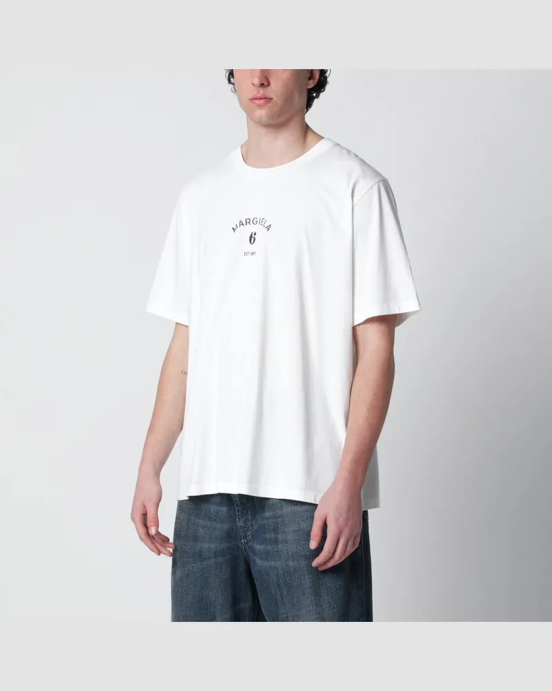 Maison Margiela Weißes T-Shirt mit Logoprint White