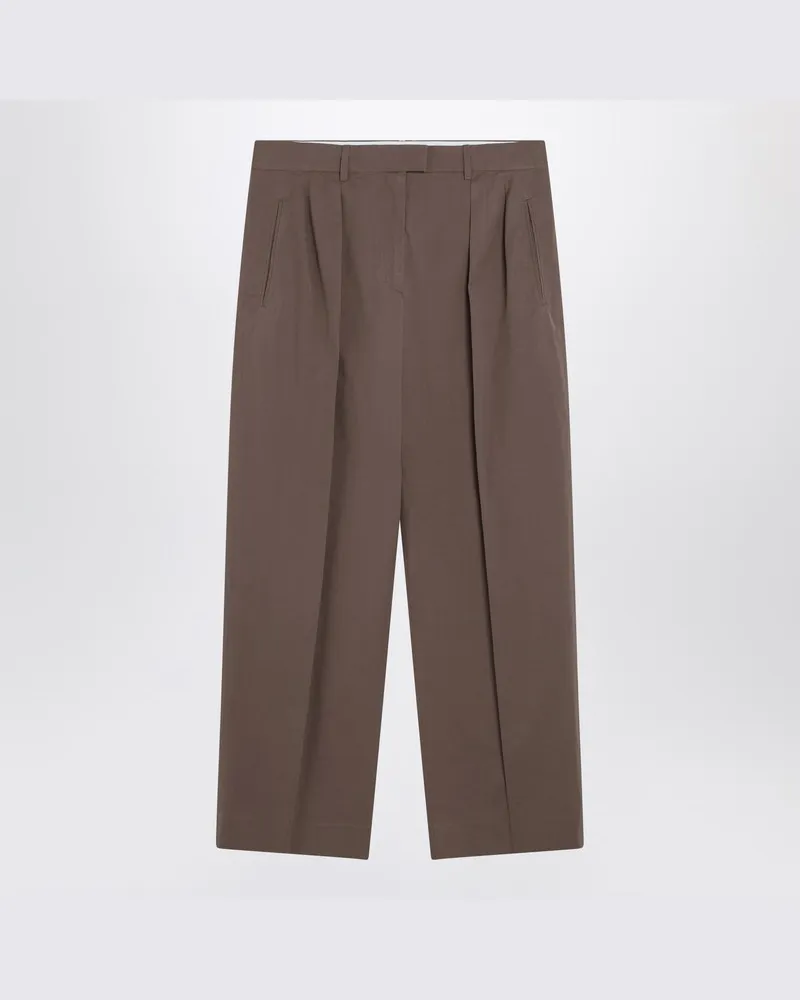 The Row Taupefarbene Hose aus Baumwolle Braun