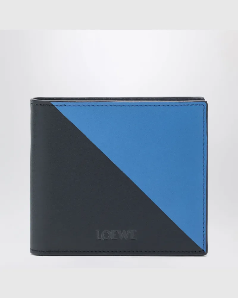 Loewe Flag Bifold-Geldbörse aus Leder in Deep Navy Blue / Royal Azure Multicolor