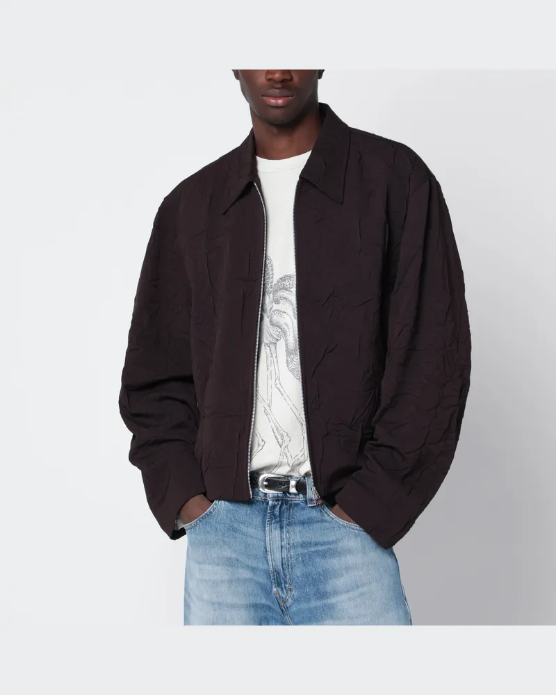 Our Legacy Braune Jacke aus Schurwolle mit Reißverschluss Brown
