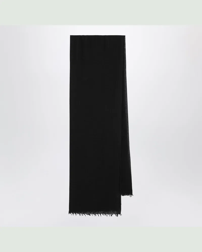 Destin Schwarzer Schal aus Seiden-Kaschmir-Mix Black