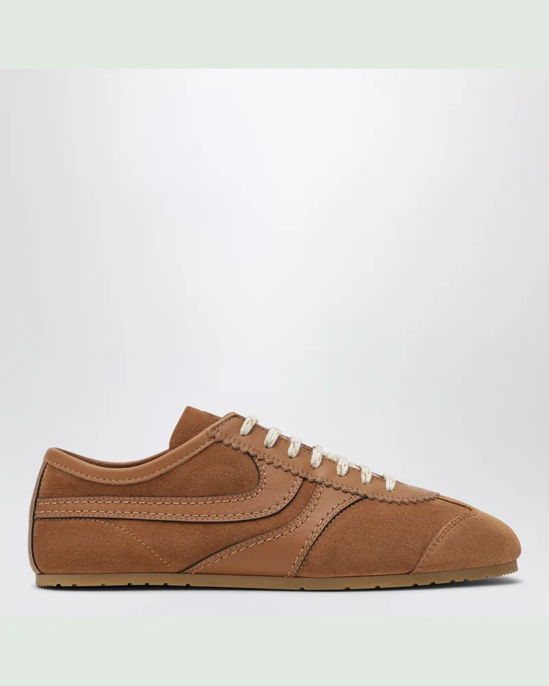 Dries van Noten Braune Sneakers aus Leder und Wildleder Brown