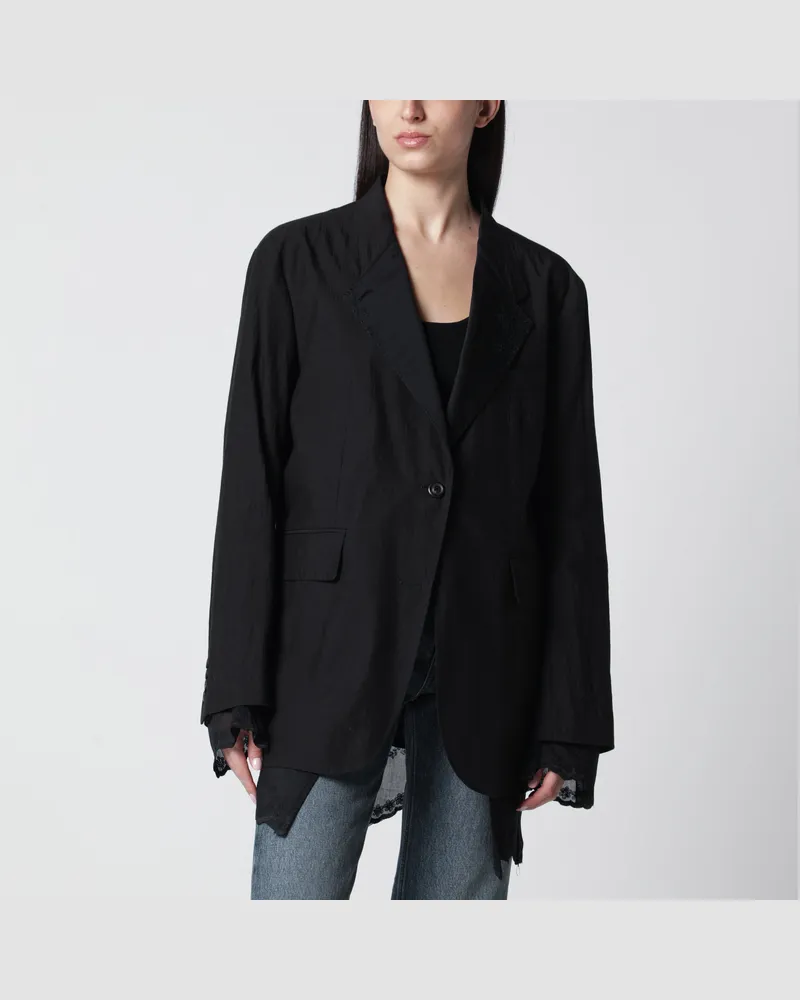 Our Legacy Wendbarer Blazer Drip aus Techflax in Rußschwarz Black