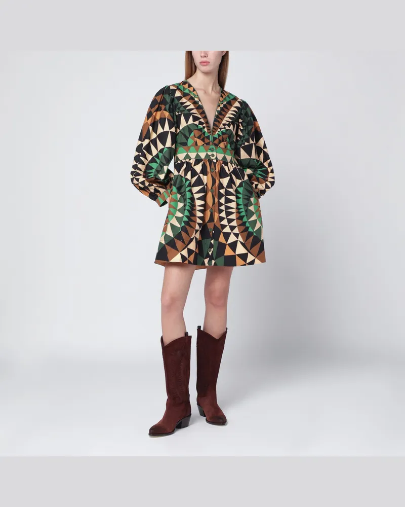 FARM Rio Grünes Minikleid Green Heart Deco 