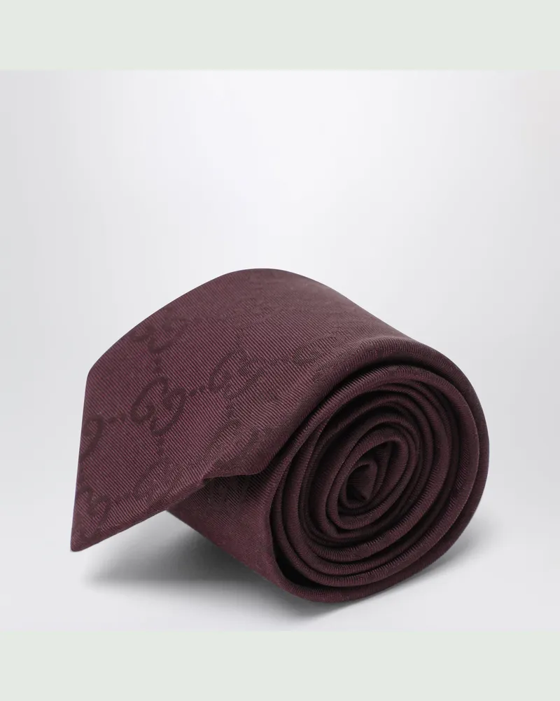 Gucci Krawatte aus Baumwolle und Seide mit GG-Jacquard Burgundy