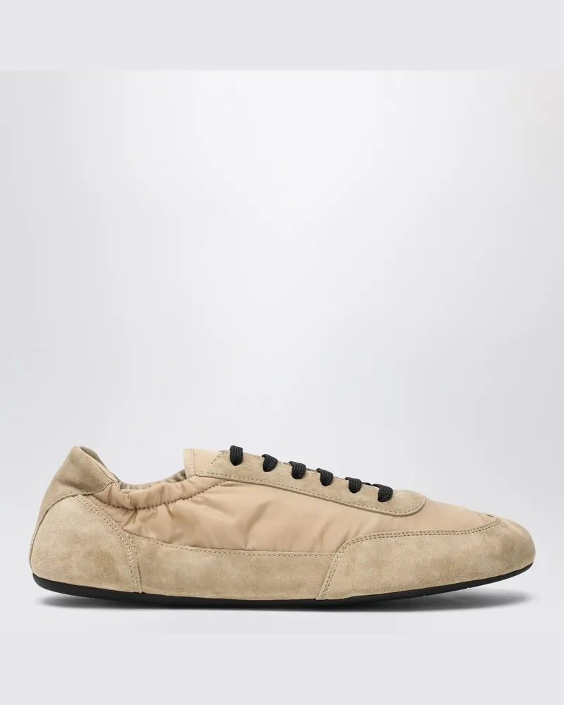 Prada Camel Re-Nylon und Wildleder Sneaker Collapse Braun