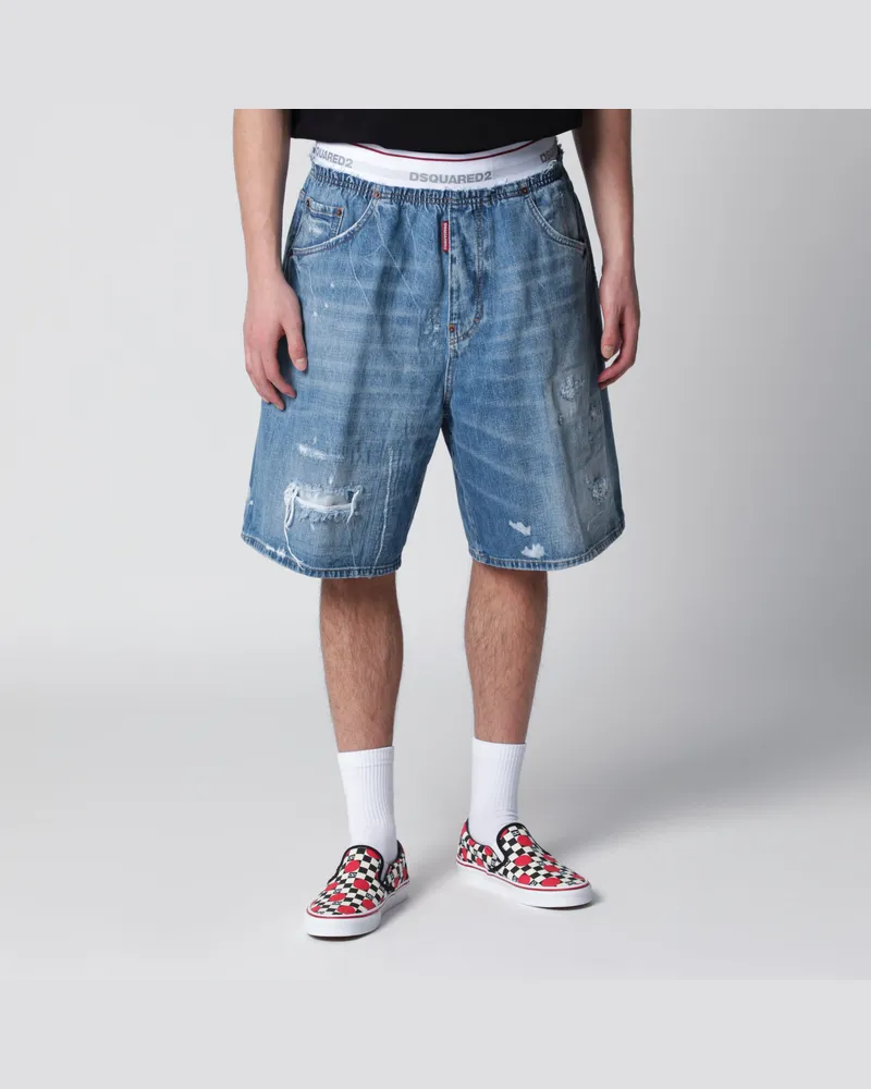 Dsquared2 Surfer-Shorts aus hellblauem Denim Blue