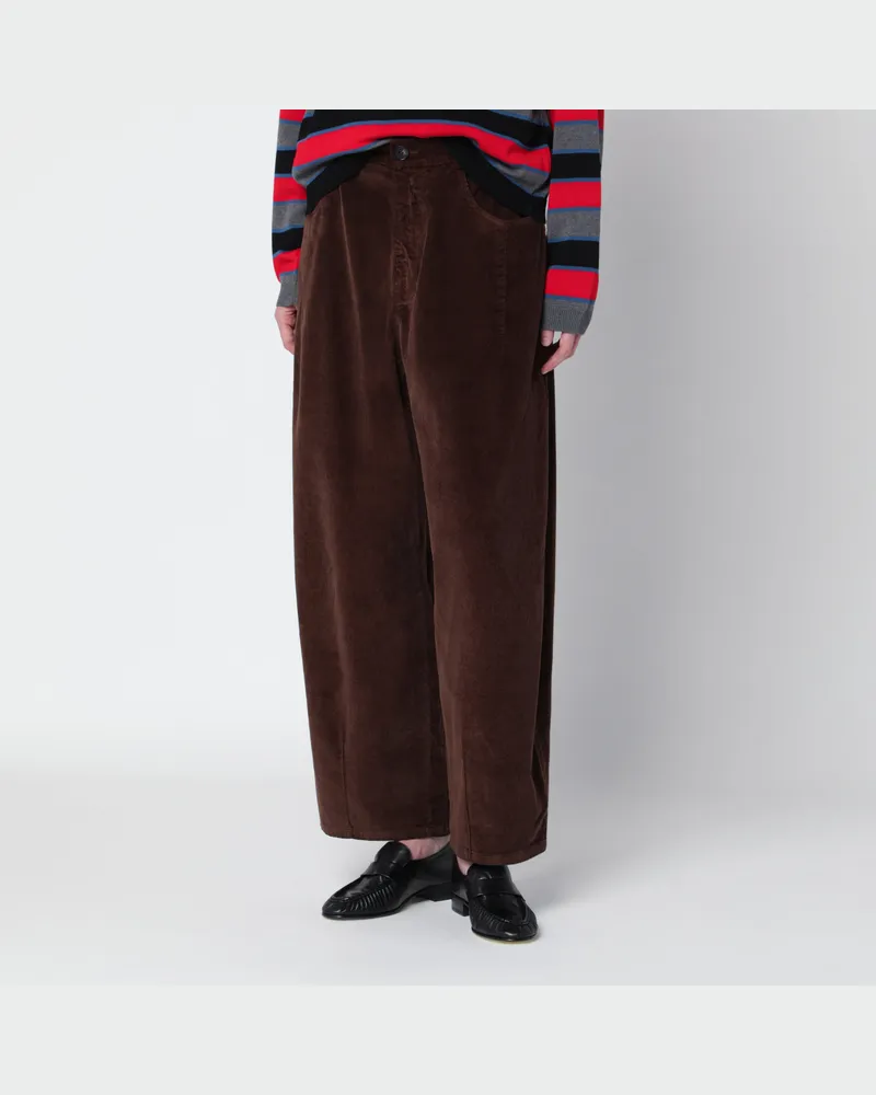 CORDERA Hose in Braun aus Cord Brown