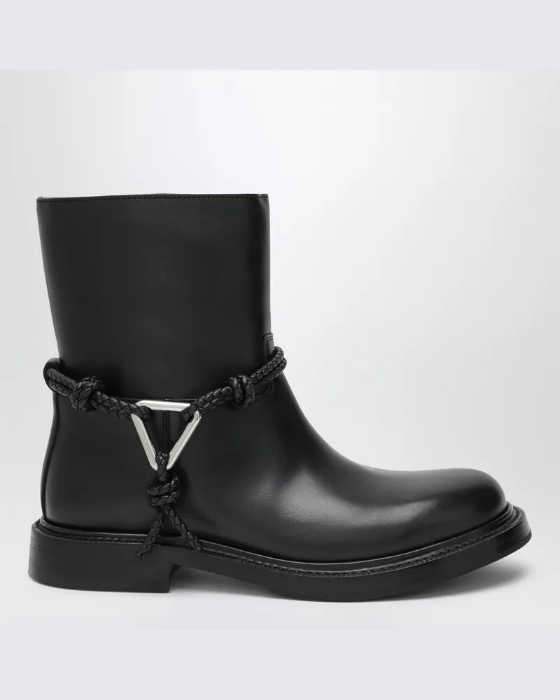 Bottega Veneta Schwarze James Stiefeletten aus Leder Schwarz