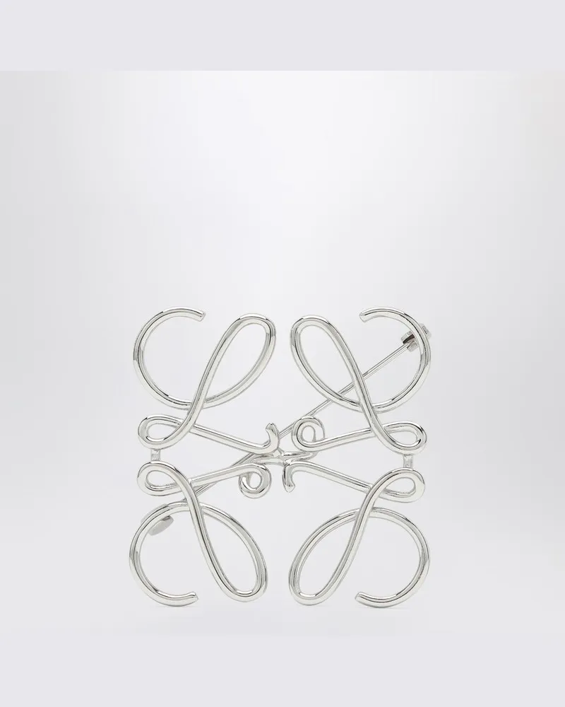 Loewe Anagram Brosche in silberfarbenem Metall Metallisch