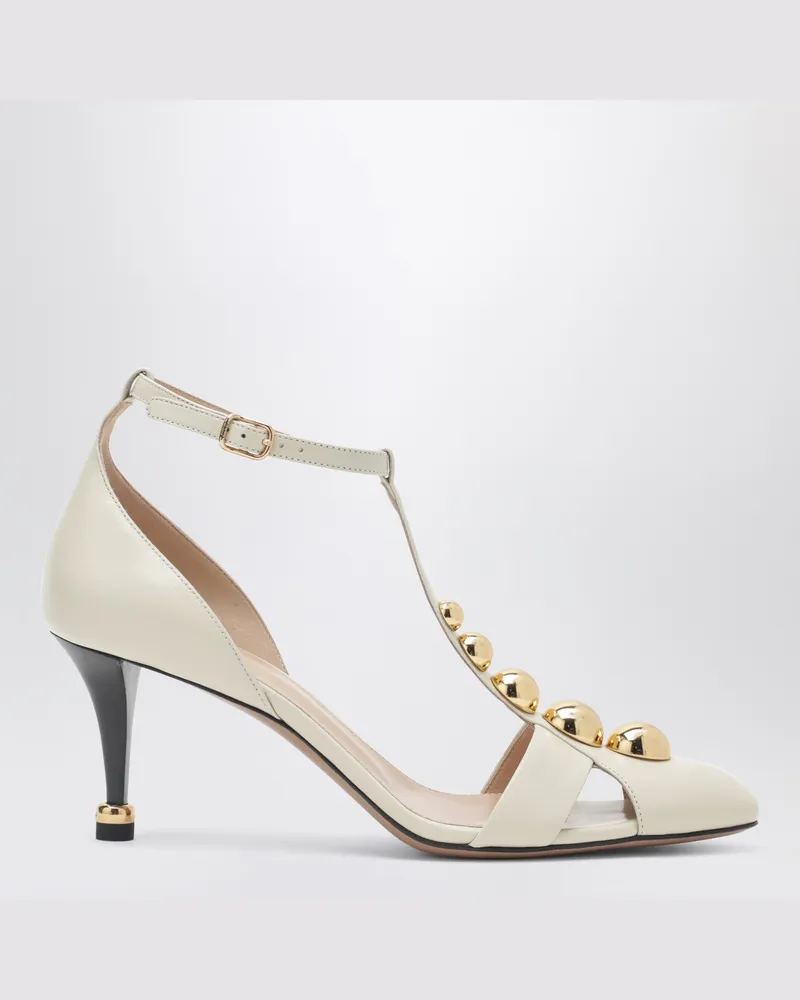 Chloé Cleia Sandalen mit Absatz in Elfenbein 