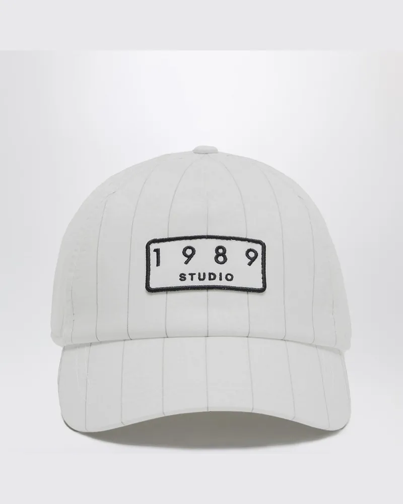 1989 STUDIO Weiß gestreifte  Baseballmütze Weiß