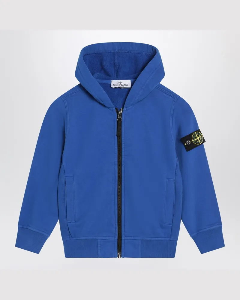 Stone Island Elektrisch blaue Sweatjacke mit Reißverschluss Blau