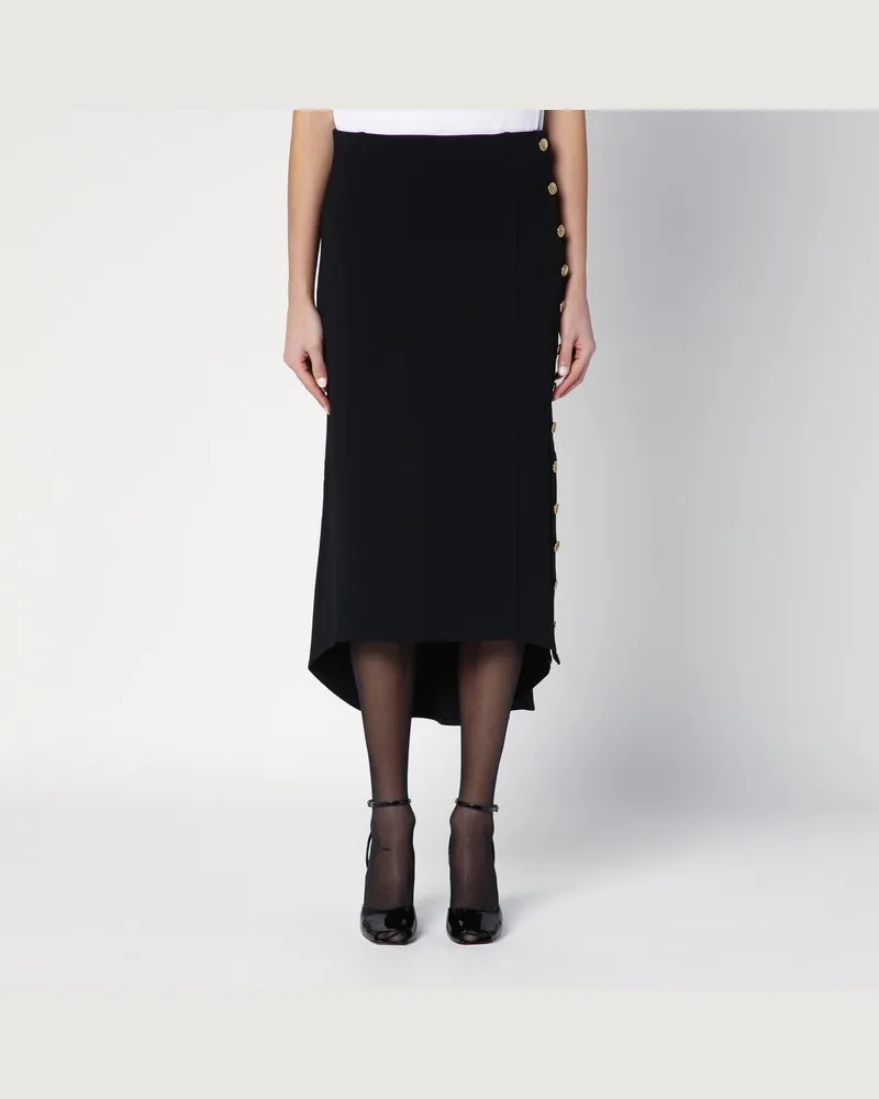 Givenchy Schwarzer Rock aus Milano-Strick mit Knöpfen Schwarz