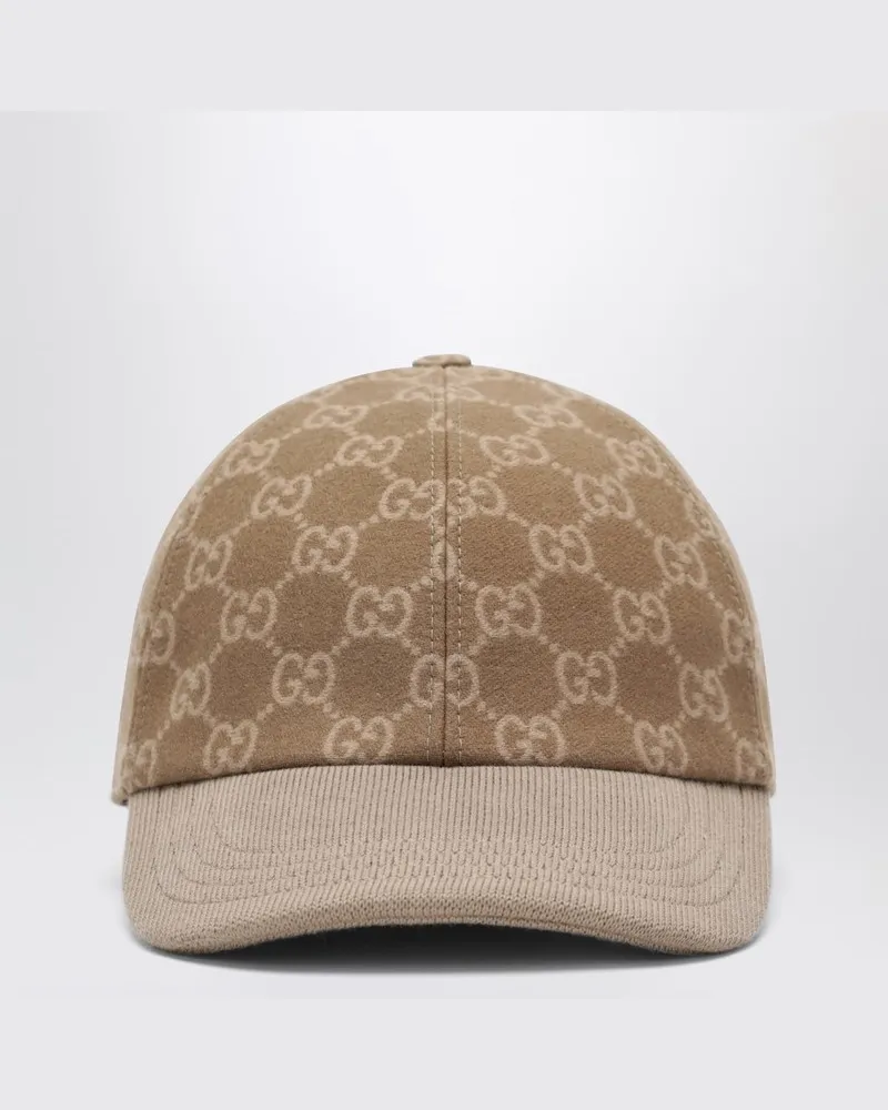 Gucci Beige Baseballkappe aus GG-Strickstoff Beige