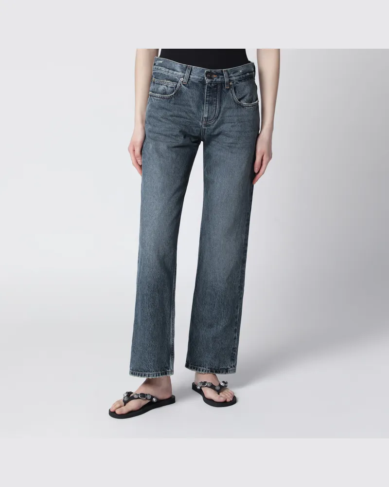 Balenciaga Vintageblaue Jeans mit Used-Effekt Blue