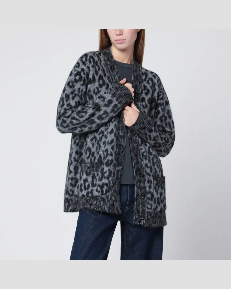 Anine Bing Banks Cardigan in Grau mit Leopardenmuster Grau