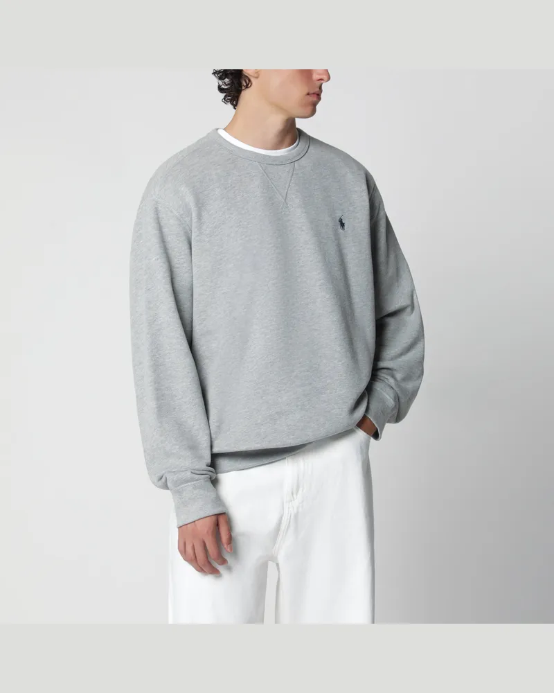 Ralph Lauren Graues Rundhals-Sweatshirt aus Baumwollmischung Grey