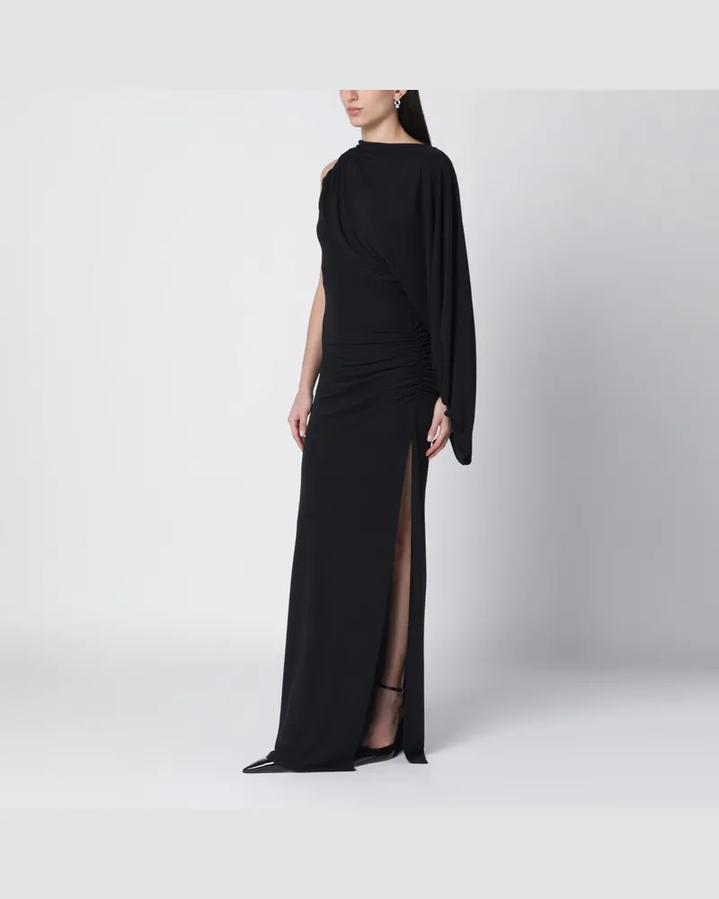 ANDAMANE Schwarzes Selene One-Shoulder-Langkleid Schwarz