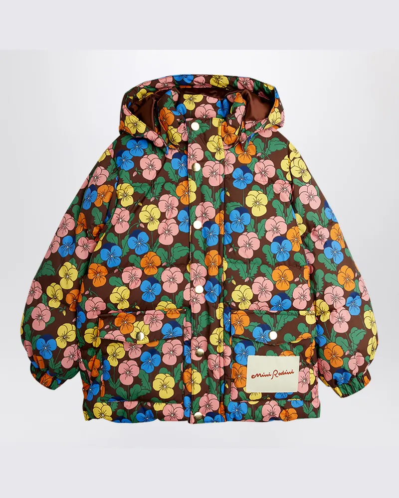 Mini Rodini Gesteppte Jacke Violas mit Veilchenmuster Multicolor