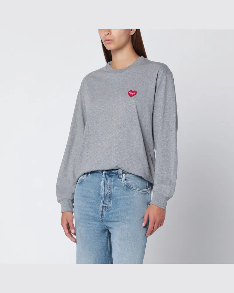 Carhartt WIP Graues L/S Heart Patch T-Shirt Grau