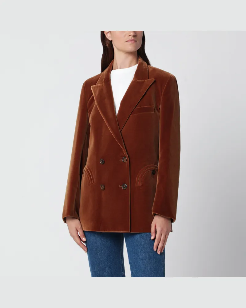 Blazé Milano Everyday Jealousy Blazer aus karamellfarbenem Samt Brown