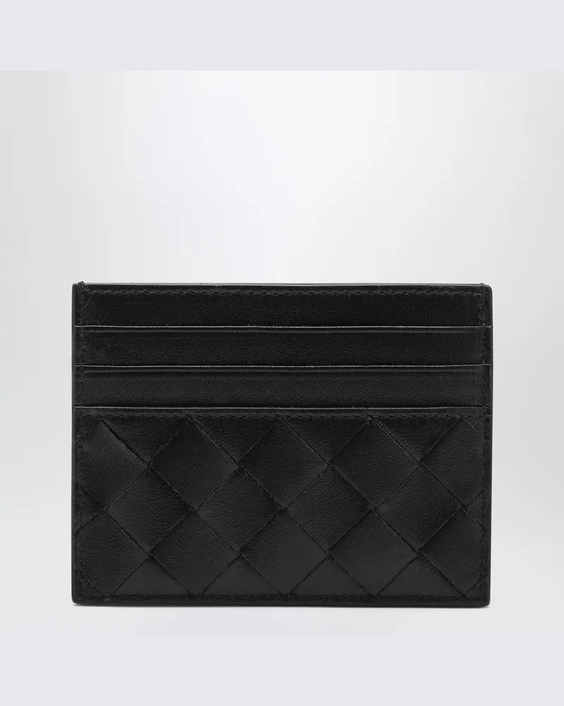Bottega Veneta Schwarzer Karteninhaber in Intrecciato 