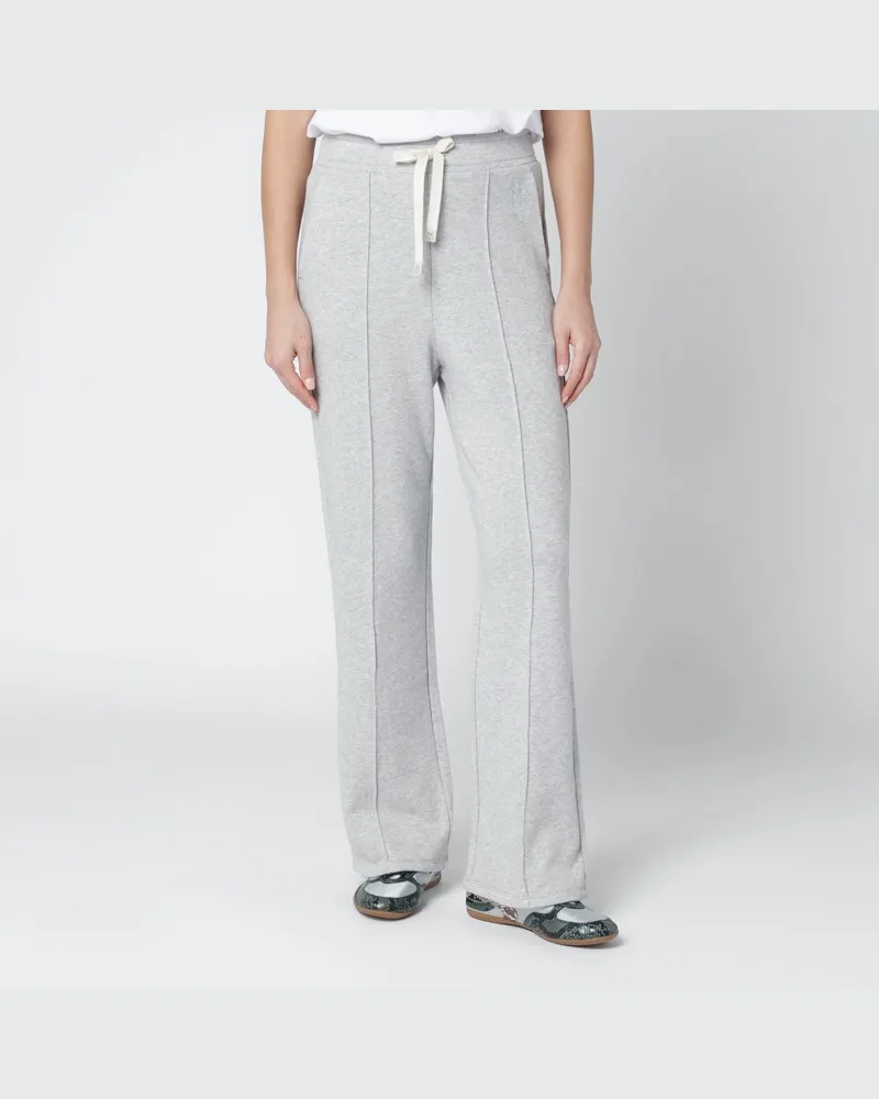 Max Mara Hellgraue Jogginghose aus Baumwollfleece Blau