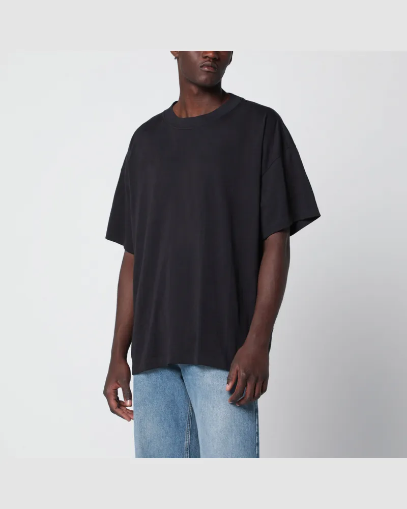 Fear of God Verwaschen schwarzes Merch T-Shirt aus Baumwolle Black