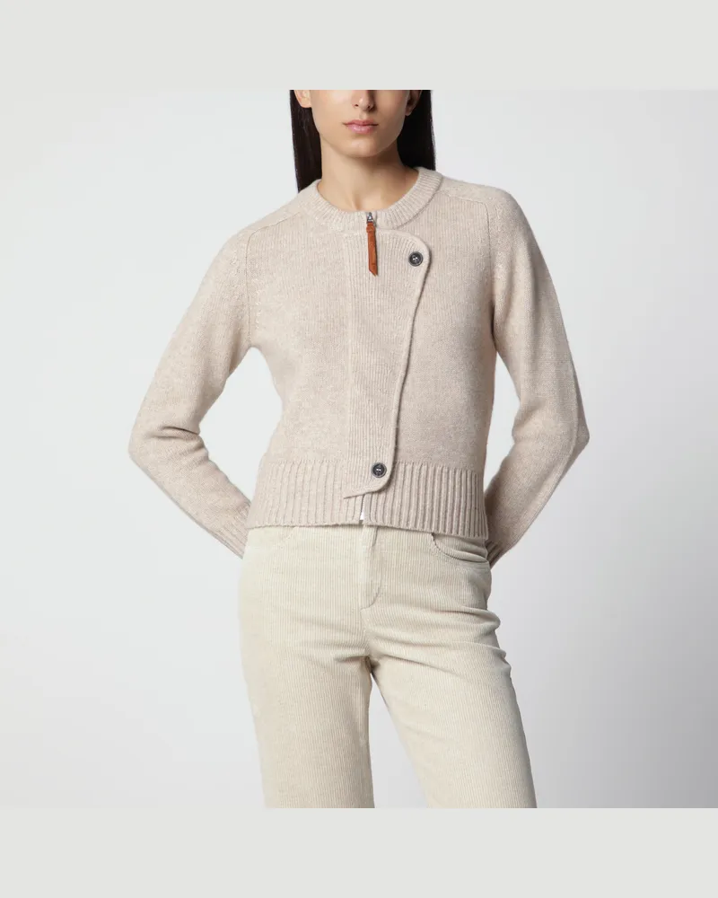 Isabel Marant Beiger Cardigan mit Reißverschluss aus Wolle Beige