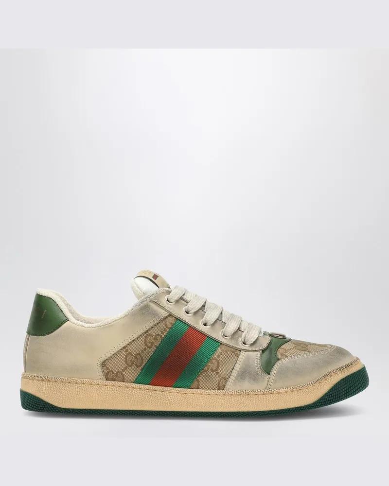 Gucci Beige Screener Sneaker aus Original GG-Stoff Beige