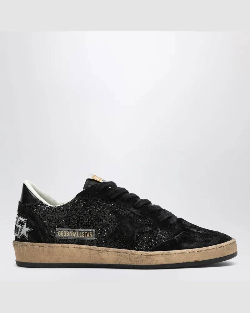 Golden Goose Ball Star Sneaker schwarz aus Wildleder und Glitzer Black