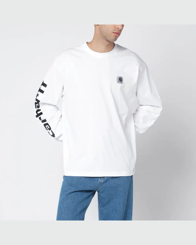 Carhartt WIP Weißes L/S Archive Script T-Shirt 