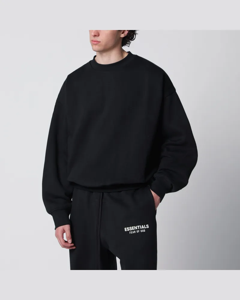 Fear of God Schwarzes Sweatshirt mit Rundhalsausschnitt aus Baumwollfleece Black