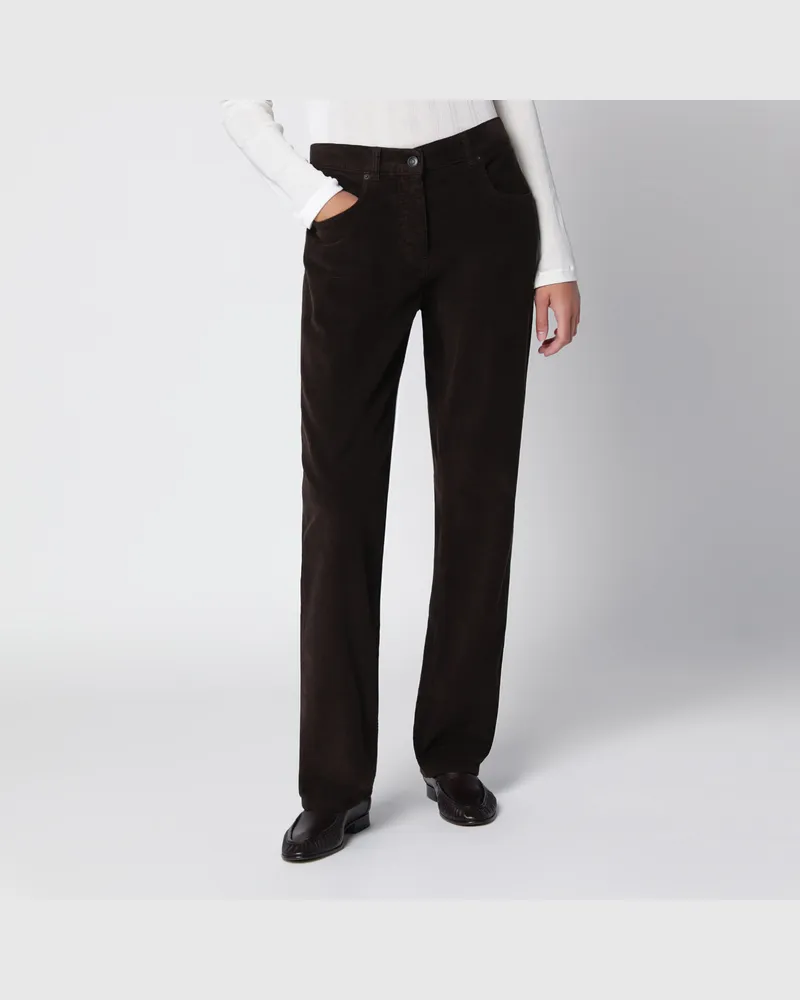 The Row Frava Hose aus dunkelbraunem Cord Brown