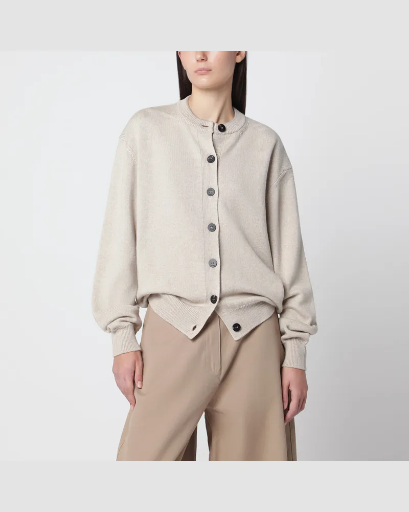 Jacquemus Moulin light beige merino wool cardigan Beige