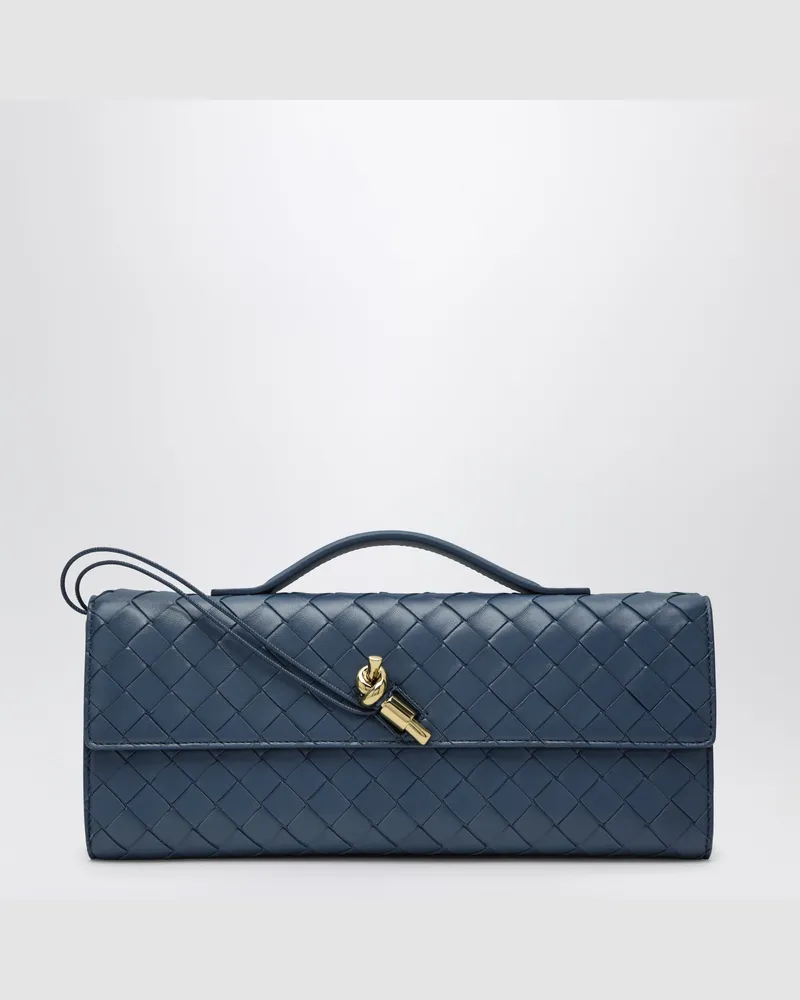 Bottega Veneta Andiamo Clutch mit Griff Blue Venezia Blue