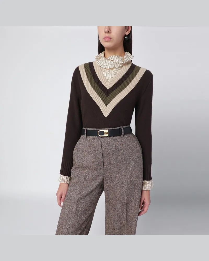 Valentino Garavani Braun/Beige Wollpullover Braun