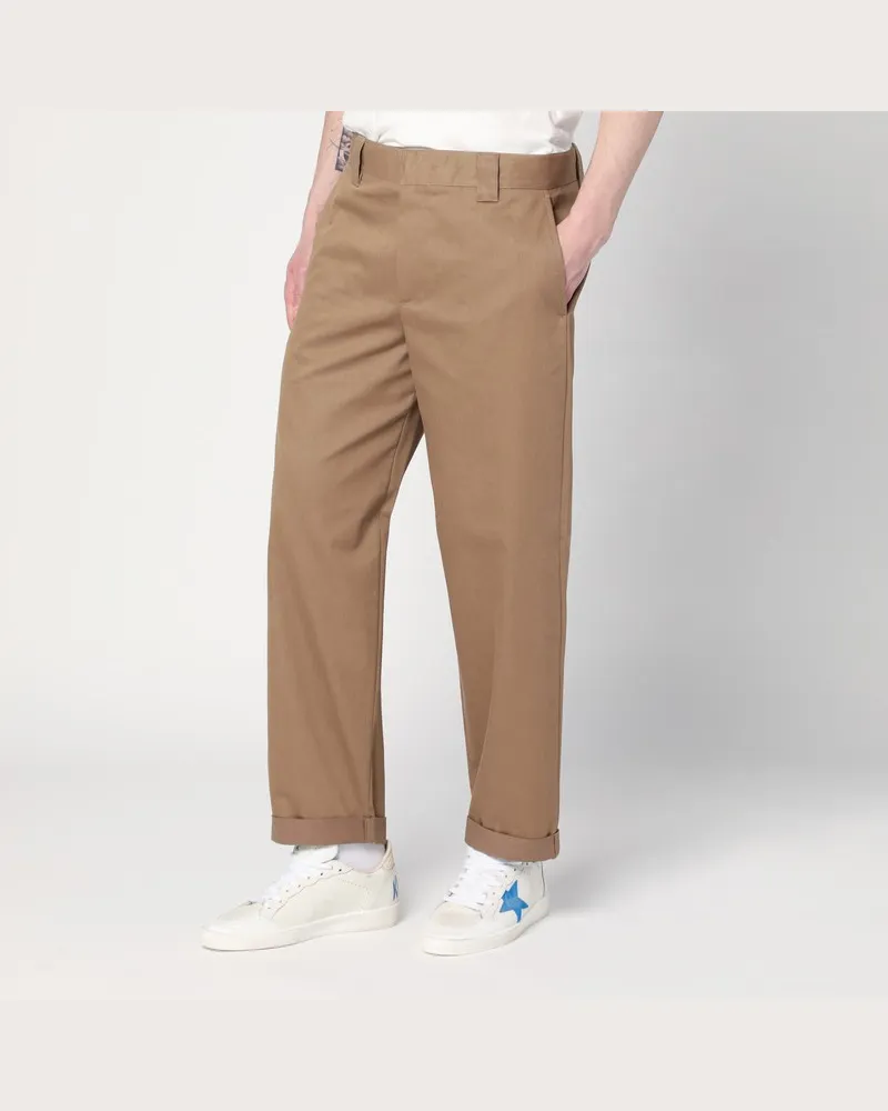 Golden Goose Dunkelgrüne Hose aus Baumwollgemisch Beige