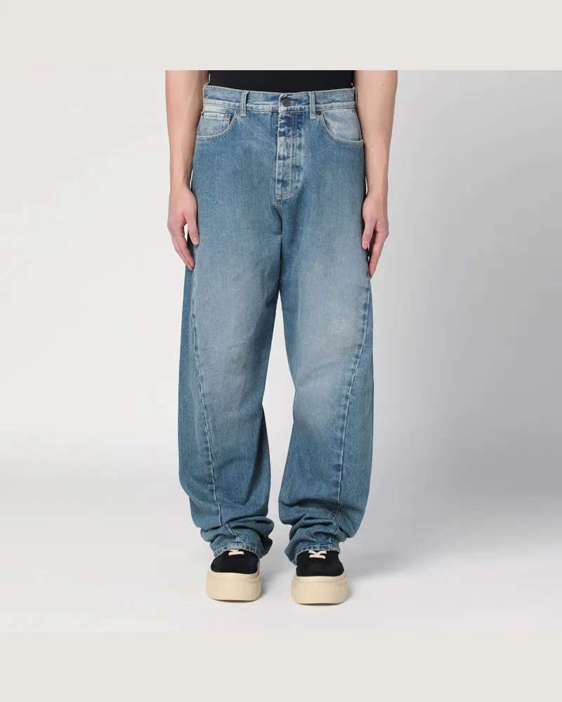 Maison Margiela Mittlere blaue Jeans mit diagonaler Naht