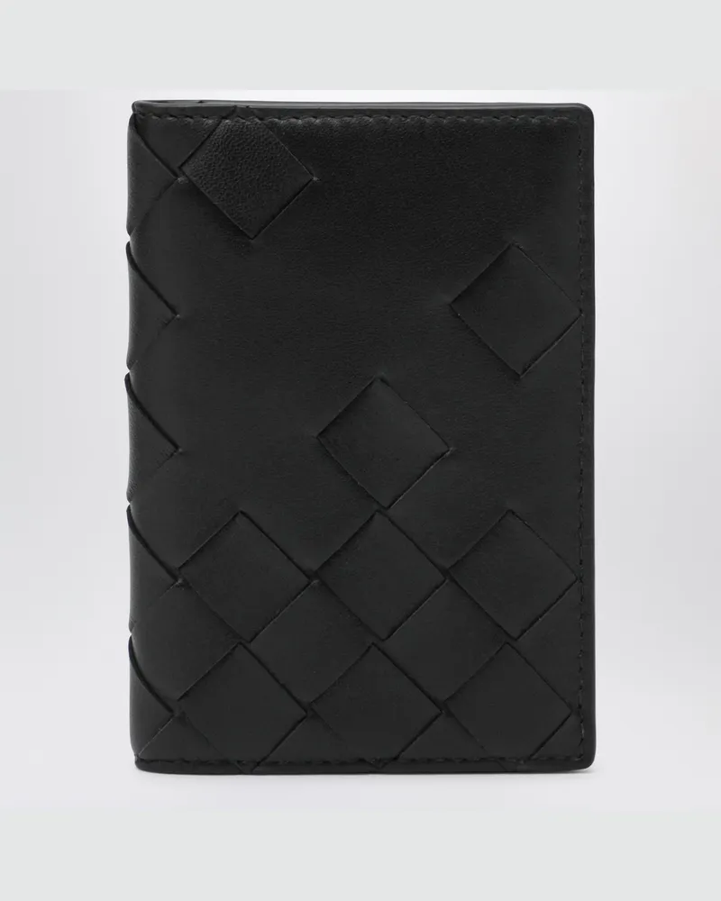 Bottega Veneta Kartenhalter mit Klappe schwarz Geflochten Black