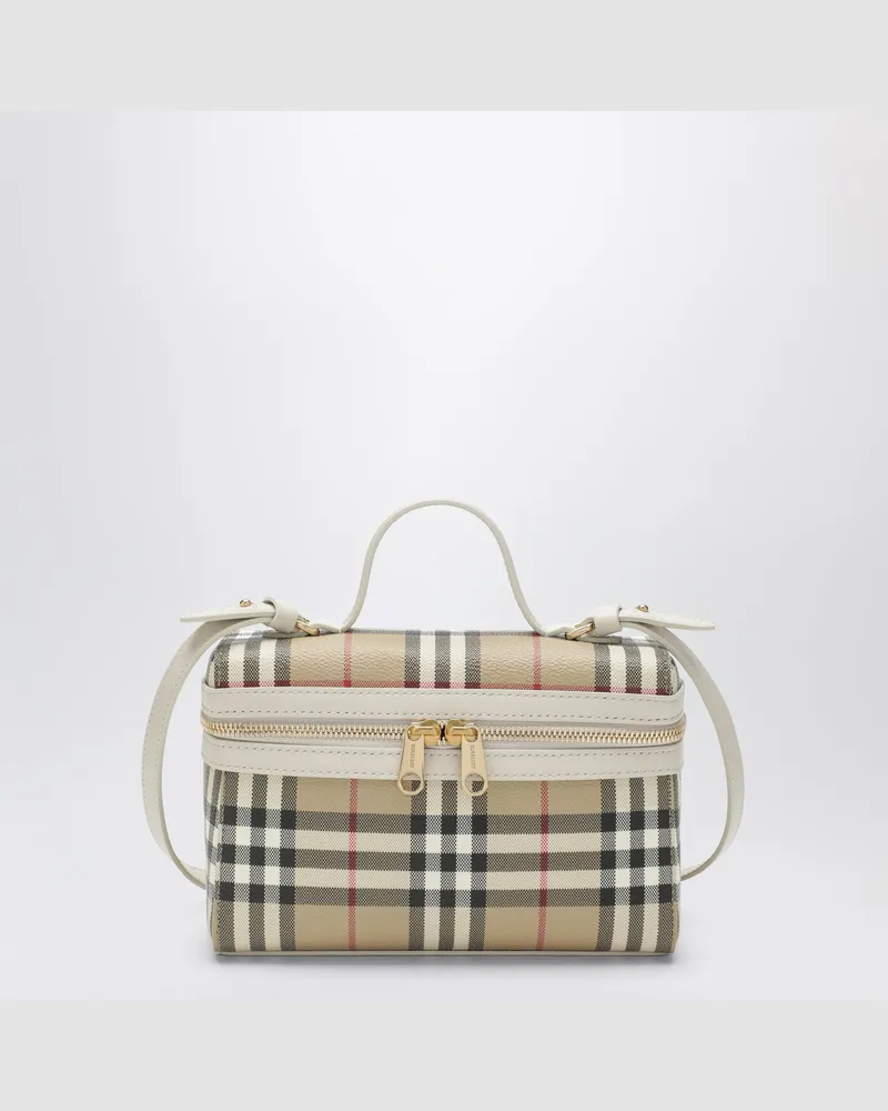 Burberry Vanity-Tasche Vanity Check aus Baumwollmix in Beige Beige