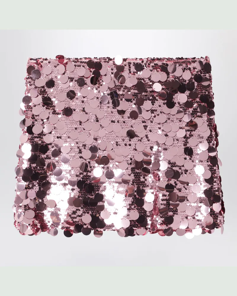 DOUUOD Rosa Minirock Mit Pailletten Pink