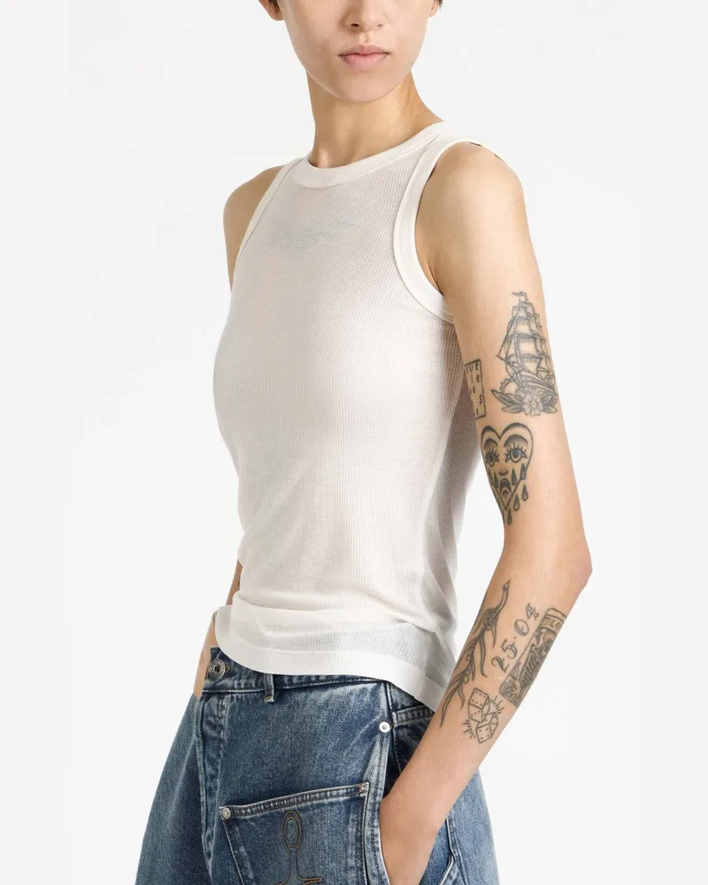 J.W.Anderson Weißes geripptes Tanktop aus Modal White